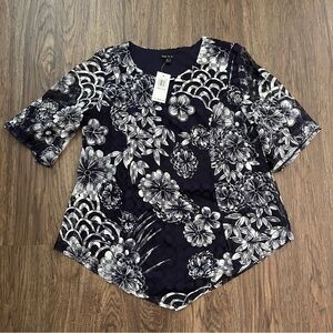 Sami & Jo Navy 3/4 Sleeve Blouse Medium